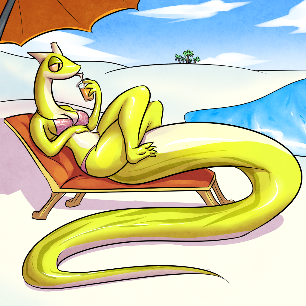 Snake Lady on the Beach
