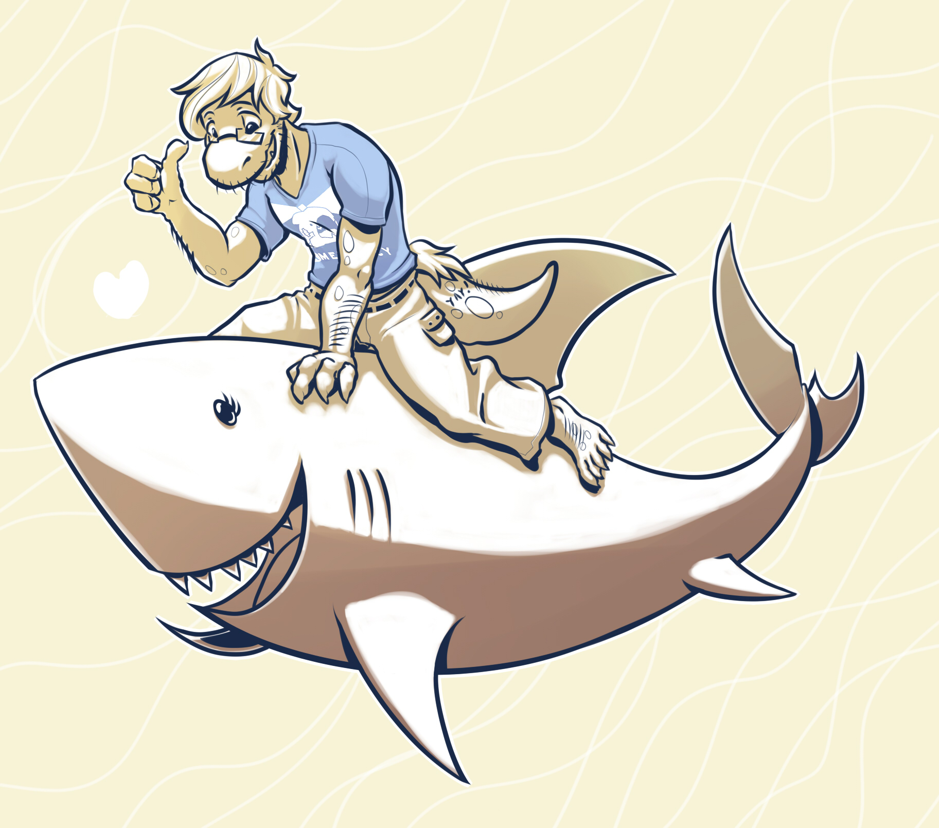 Analon and a shark