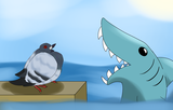 Fat pigeon and Shark